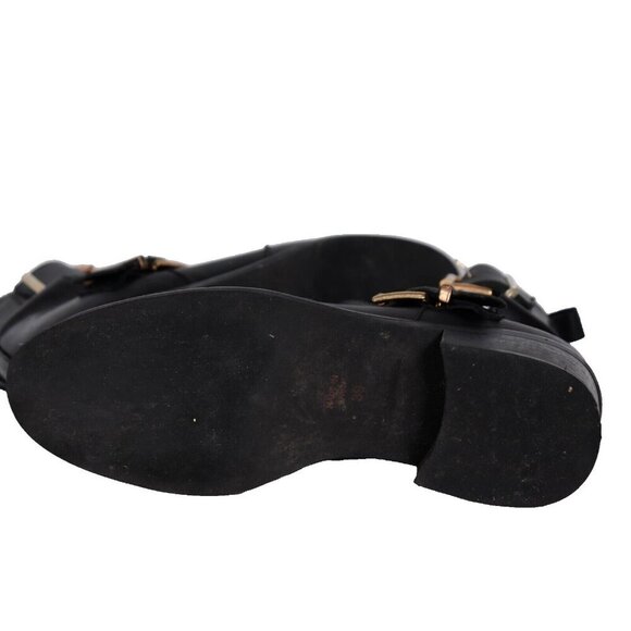 Kurt Geiger Women's US 9 Black Leather Saxon Cut Out Pull-On Strap Ankle Booties - Picture 6 of 7